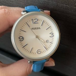 Blue Leather Strap Fossil Watch